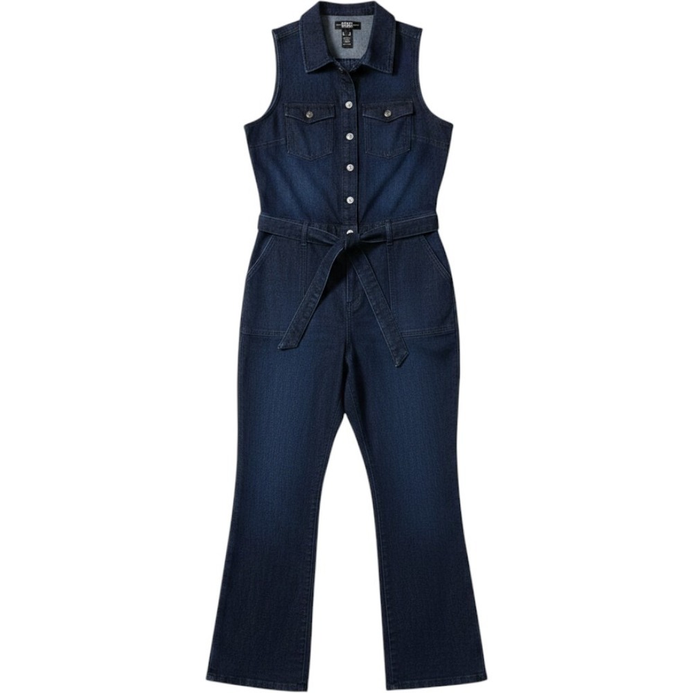 Rewash Sleeveless Stretch Dark Denim Jumpsuit Women's XL